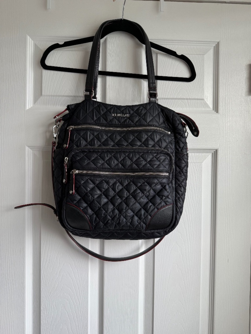 MZ Wallace Black Quilted Crosby Magazine Tote Bag